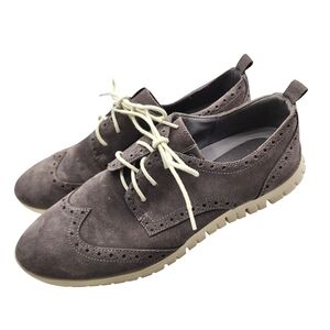 Cole Haan Women's Gray Zerogrand Wingtip Oxford Derby Sneakers‎ Size 11B
